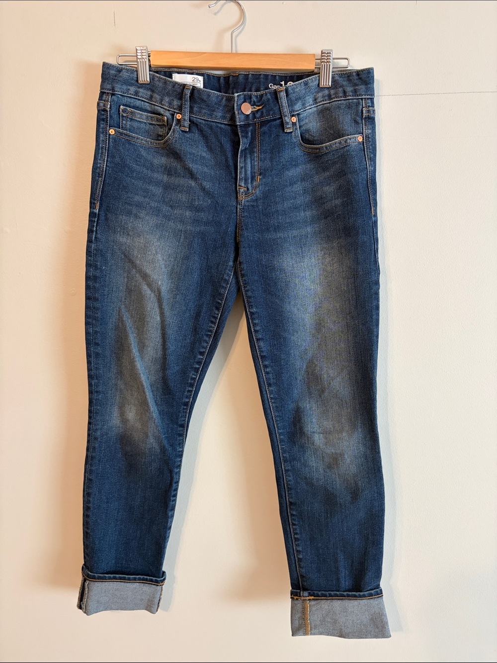 Gap 1969 Women’s always Skinny Jeans - Dark Blue Wash. rolled cuff. 29 short.